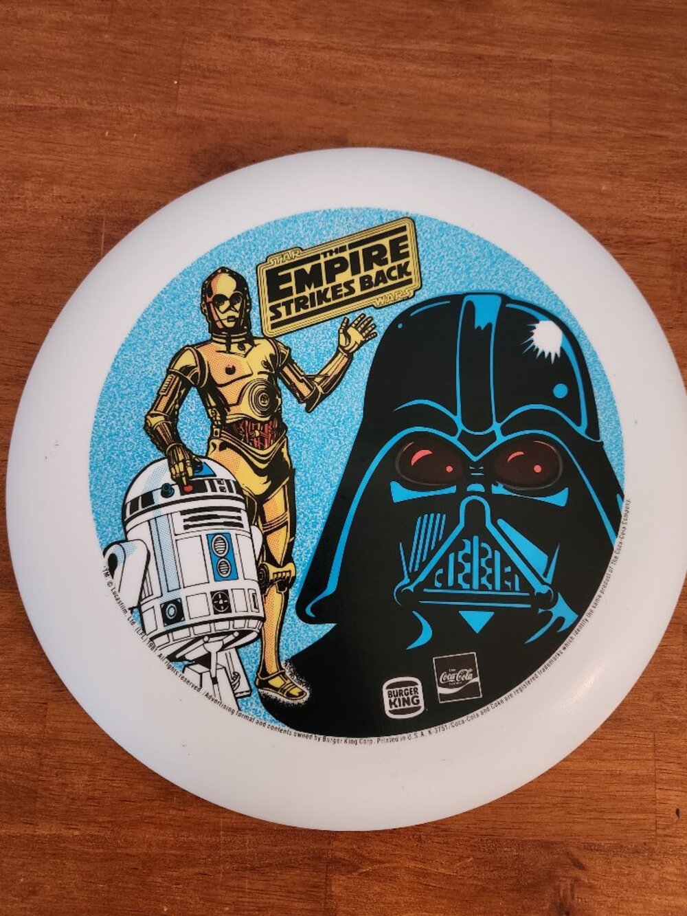 1981 Burger King Star Wars Empire Strikes Back Frisbee Vader C-3PO R2-D2 VTG T2